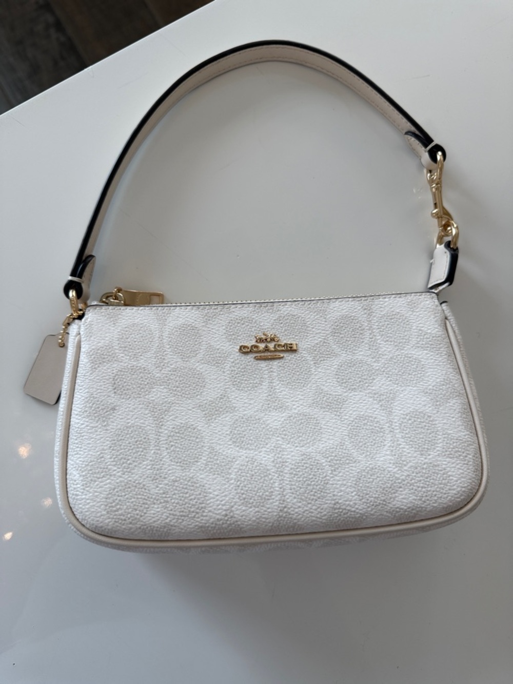 Coach Cream Signature Mini Shoulder Bag with Gold Hardware Nolita 19 - Picture 4 of 14